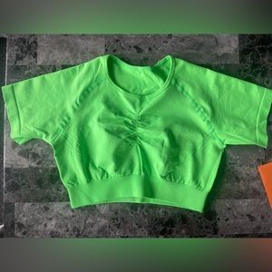 NEON LIME RADIANT SHORT SLEEVE TOP